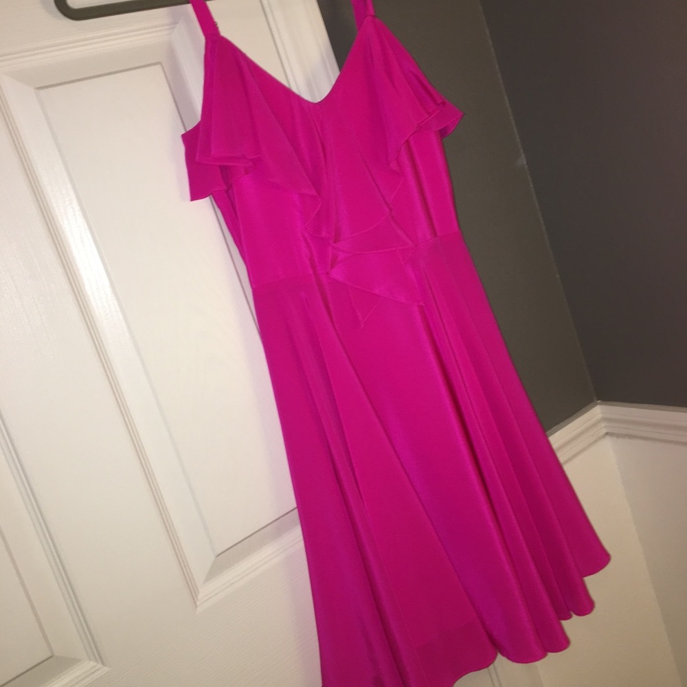 Amanda Upichard hot pink short dress